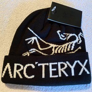 Black White Arc’teryx Hiking Outdoors Cuffed Beanie Toque - New w tag